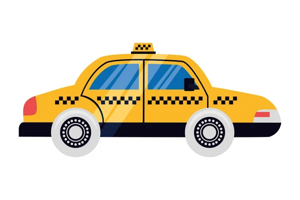 Taxi Auto Fahrzeug Auf Weißem Hintergrund Vektor Illustration — Stockvektor