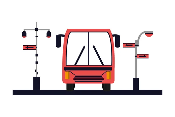 Векторная Иллюстрация Стрелок Светофора Автобуса — стоковый вектор