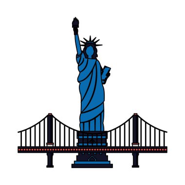 New york city heykeli özgürlük ve köprü
