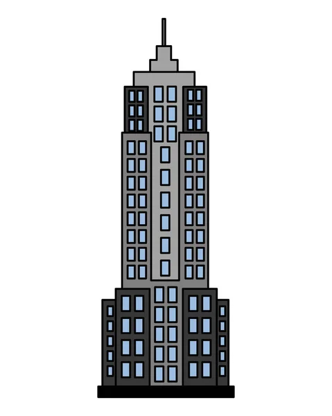 Architektury Fasada Budynku Białe Tło Wektor Ilustracja — Wektor stockowy