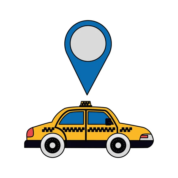 Taxi transport pointer location — Stock Vector