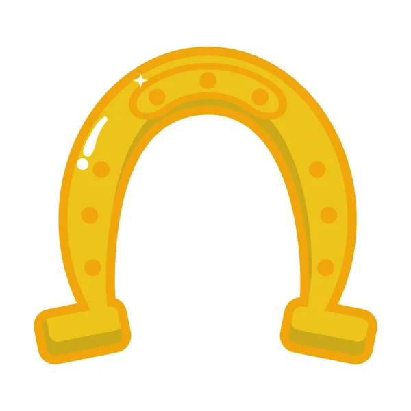 Golden horseshoe on white background — Stock Vector