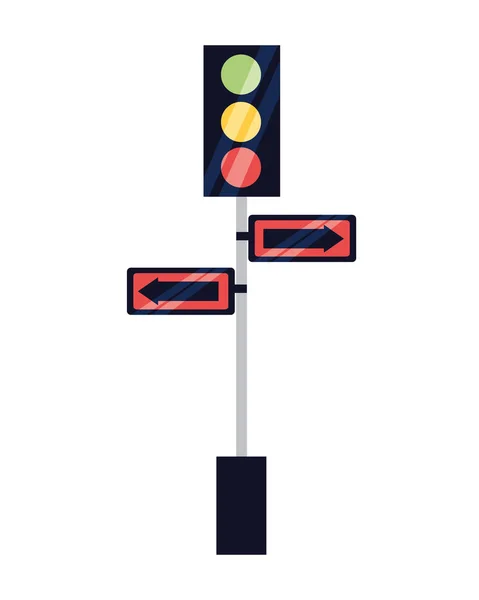 Traffic lights pole arrows signal — Stock Vector