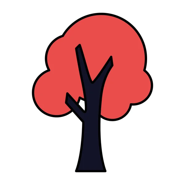 Rode boom natuur op witte achtergrond — Stockvector