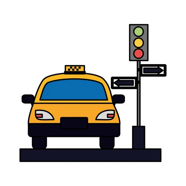 Taxi service offentliga trafikljus pilar — Stock vektor