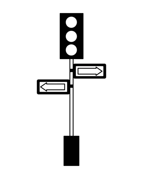 Señales de flechas de poste de semáforo — Vector de stock