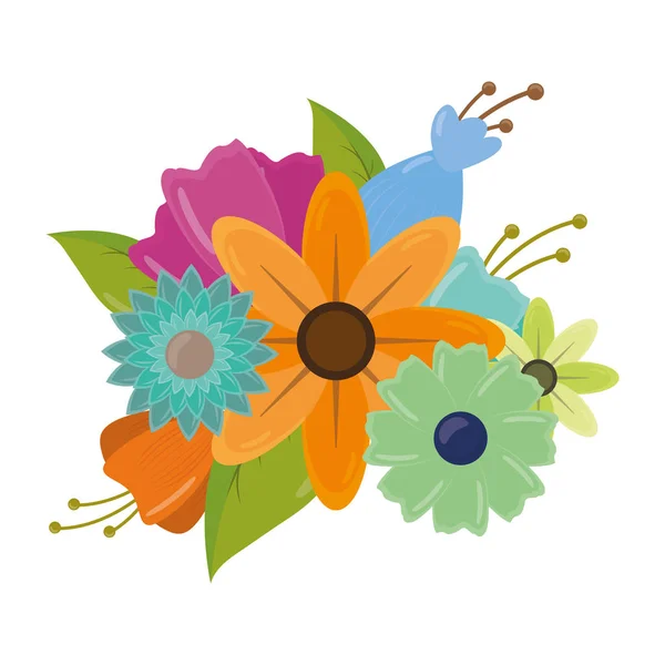 Bloemen Bladeren decoratie — Stockvector