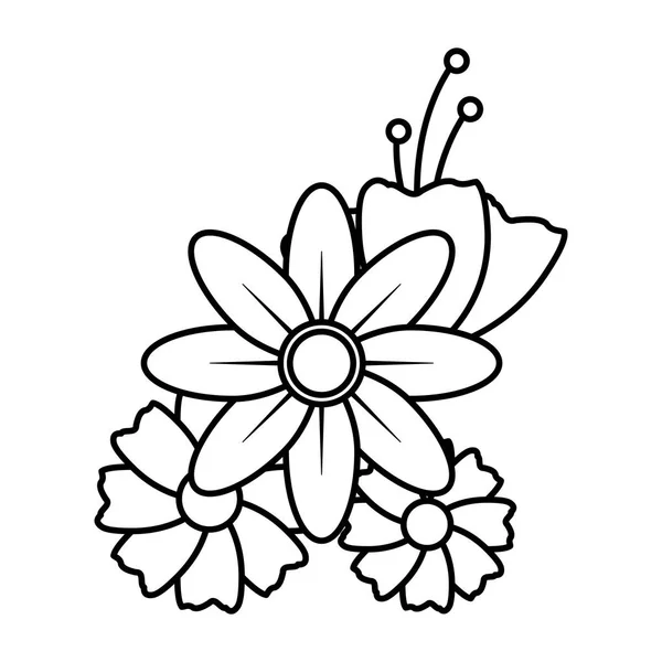 Flores hojas decoración — Vector de stock