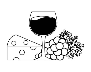 şarap şişeleri Kupası varil ve taze üzüm