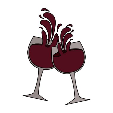 kutlama sıçramasına şarap bardakları tost