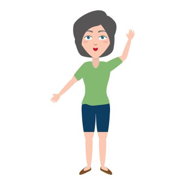 Kadın portre sallanan el