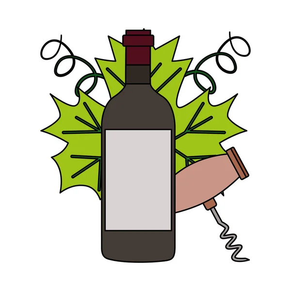 Weinflaschen-Korkenzieher — Stockvektor