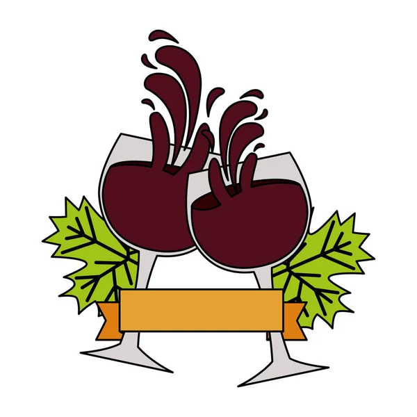 Вино бокалы брызг — стоковый вектор