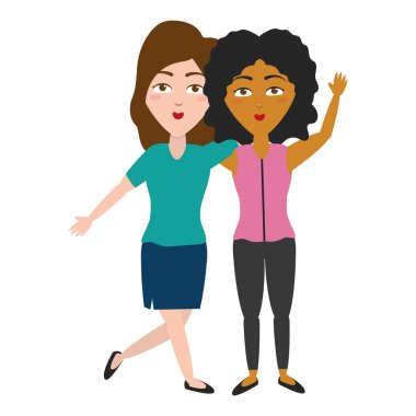 iki kadın portre sallanan el