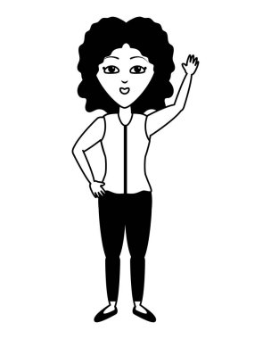 Kadın portre sallanan el