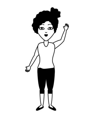 Kadın portre sallanan el