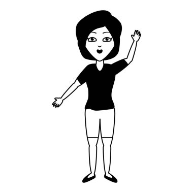 Kadın portre sallanan el