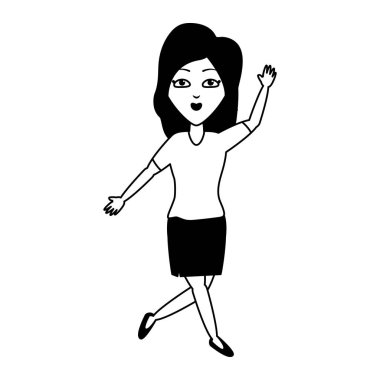 Kadın portre sallanan el