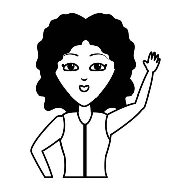 Kadın portre sallanan el