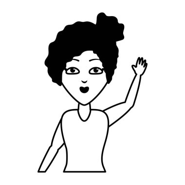 Kadın portre sallanan el