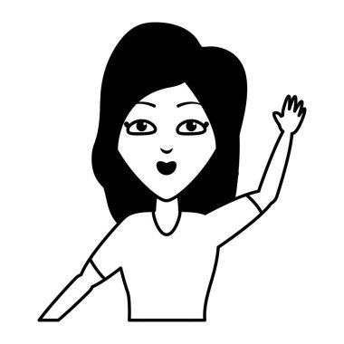 Kadın portre sallanan el