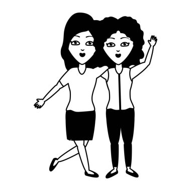 iki kadın portre sallanan el