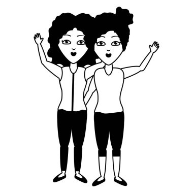 iki kadın portre sallanan el