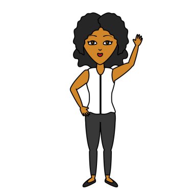 Kadın portre sallanan el