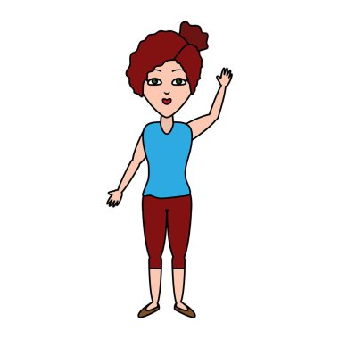 Kadın portre sallanan el