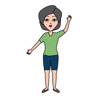 Kadın portre sallanan el