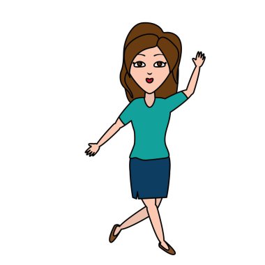 Kadın portre sallanan el