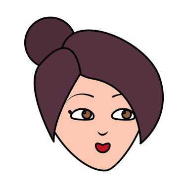 Beyaz arka planda kadın yüzü