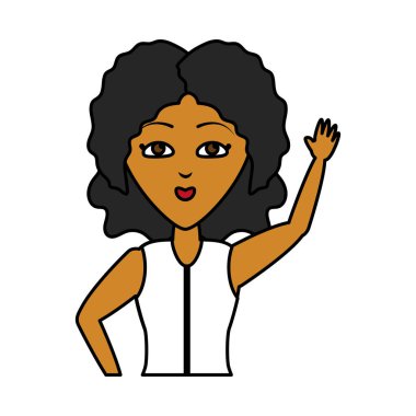 Kadın portre sallanan el