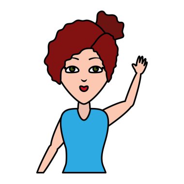 Kadın portre sallanan el