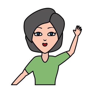 Kadın portre sallanan el