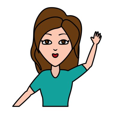 Kadın portre sallanan el