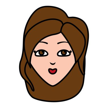 Beyaz arka planda kadın yüzü