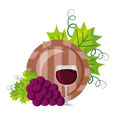 şarap Kupası varil ve üzüm