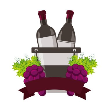 buz kovası üzüm meyve şarap şişe