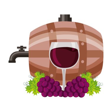 Ahşap varil Kupası ve üzüm şarap