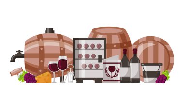 koleksiyon şarap varil şişe bardak menü