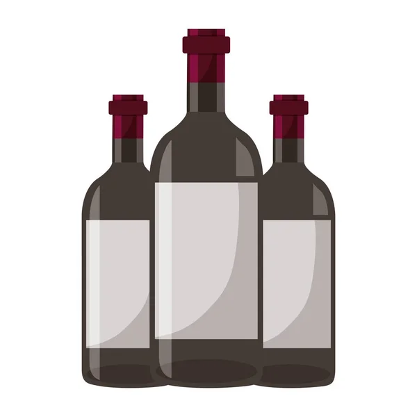 三瓶葡萄酒 — 图库矢量图片