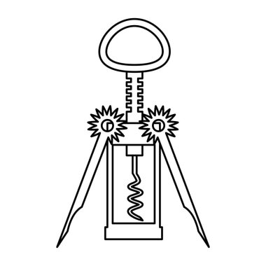 Beyaz arka plan üzerinde tirbuşon gereçler