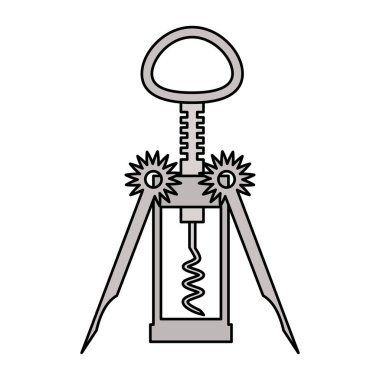 Beyaz arka plan üzerinde tirbuşon gereçler