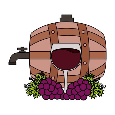 Ahşap varil Kupası ve üzüm şarap