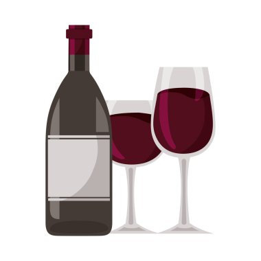 şarap şişe ve Cam bardaklar