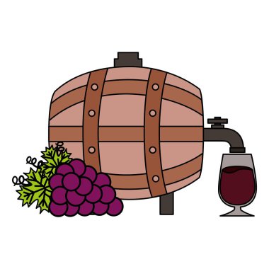Ahşap varil Kupası ve üzüm şarap
