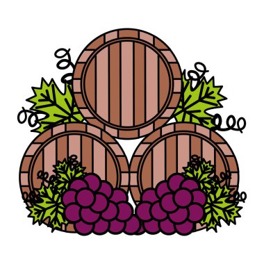 Ahşap varil ve üzüm şarap