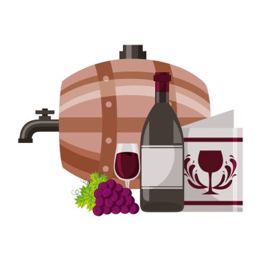 şarap şişesi varil Kupası üzüm menü