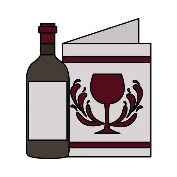 Vinflaska restaurang meny drycker — Stock vektor